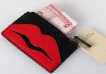 Clear Vinyl Fashion Travel Cosmetic Bag , Small Plastic Makeup Bags With Lip