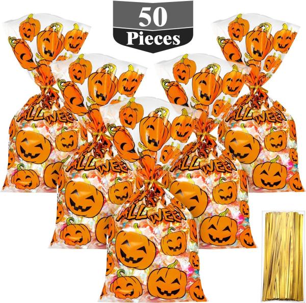 Buy cheap Pumpkin Print Plastic Packaging Treat Bags , Halloween Party Treat Bags from wholesalers