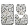 Buy cheap Stone Printed 3 Pc Bath Rug Set 45*75cm Toilet Seat Cover Rug from wholesalers