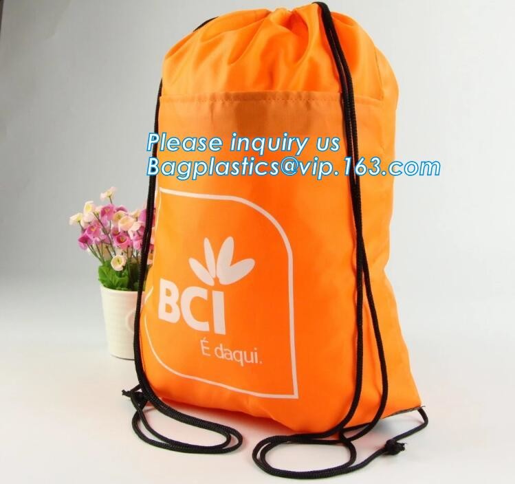 Nylon folding pocket foldable polyester shopping bag,Fashionable 420D Custom Logo Polyester Drawstring Bag bagease pack
