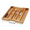 Buy cheap 4 Compartment Bamboo Kitchen Drawer Organizer For Storage Trays / Utensil Tray from wholesalers