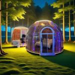 4.0m+2.7m Diameter Transparent Dome Tent Geodesic Dome Glamping PC Tents Dome