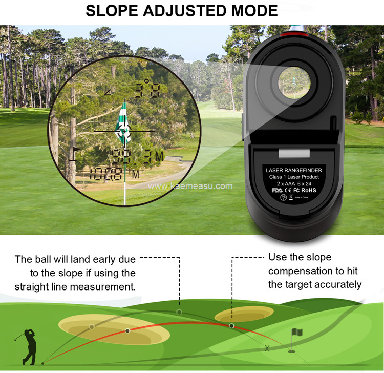 kaemeasu Portable Laser Range Finder Golf Telescope Angle Measuring 6.5X Magnification Hunting Rangeinder D600