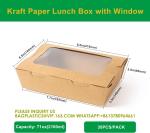 40 Oz Take Out Food Containers (50 Pack) Disposable Kraft Paper Food Container