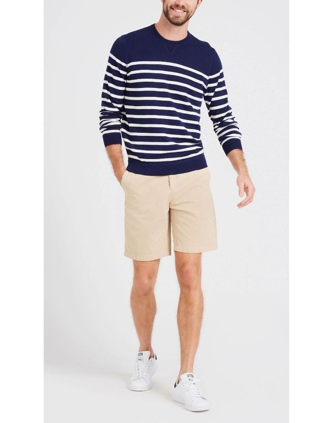 Multi Material Knit Pullover Sweater For Men Daily Wear Jersey Fabric Type