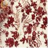Buy cheap Wine Red 3D Applique Embroidery Lace Fabric African Style For Home Textile from wholesalers