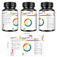 Buy cheap 85mm Vitamin Essential Oil Plastic Sticker Label Waterproof Stickers For Bottles product