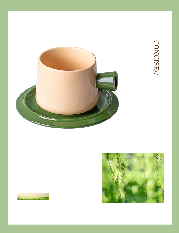 Ceramic Tea Cups And Saucer Sets With Custom Colors Glazed For Restaurant Coffee Cups