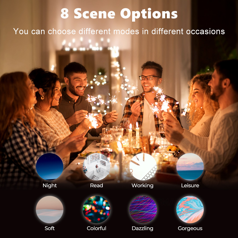 Smart Bulb RGBCW 5W Dimmable Lamps Remote control Work with Alexa Google Home Tuya GU10 WiFi Smart Light LED Bulbs
