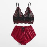 Buy cheap Mature Thin Sleepwear Silk Fabric Lace Bra Underwear Set Sexy Lingerie For Hot product