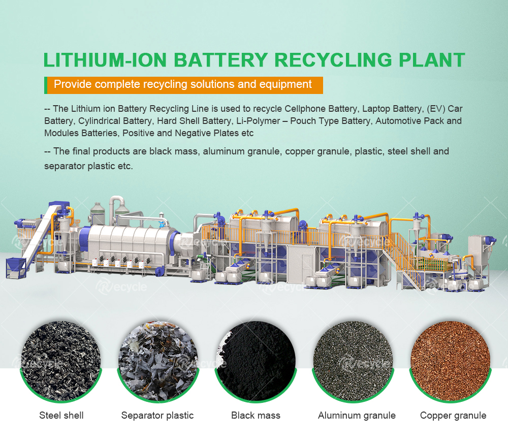 Black Mass Lithium Ion Battery Recycling Machine for Environmental Protection Machinery