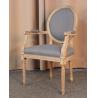 Buy cheap French style oak wood finish Linen fabric upholstery leisure chair/wooden dining chair/desk chair from wholesalers