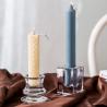 Buy cheap Mini Square Glass Taper Candle Holder Crystal Clear 4 X 4 X 6cm from wholesalers