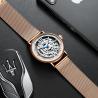 Buy cheap KINYUED J069 skeleton luxury leather waterproof oem brand hands wristwatches custom logo wrist men watches relogio mas from wholesalers