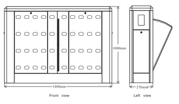 DC 24V Metro Flap Barrier Gate Controlled Access Control Turnstile Gate