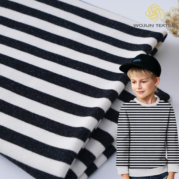 Buy cheap Breathable Cotton French Terry Fabric 40S 170cm Stripe Knitted Material from wholesalers