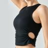 Buy cheap Side Waist Hollowed Out Ladies Yoga Vest Sports Underwear Fitness Clothes Top from wholesalers