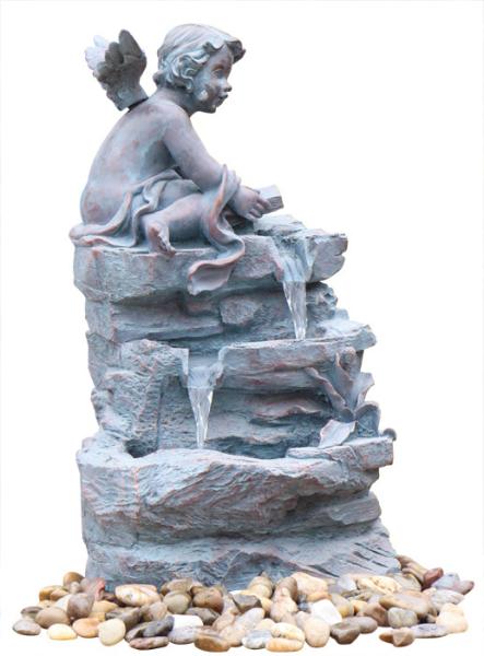 Buy cheap Angel On Rock Waterfall Resin Garden Fountains with LED Light Anchor Falls Cascading from wholesalers