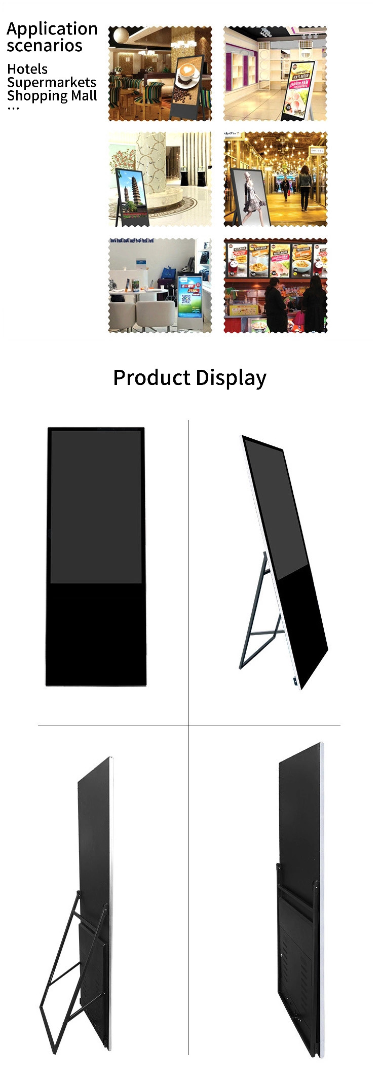 3840 * 2160 Resolution 32 Inch Foldable Screen Independent Advertising Display