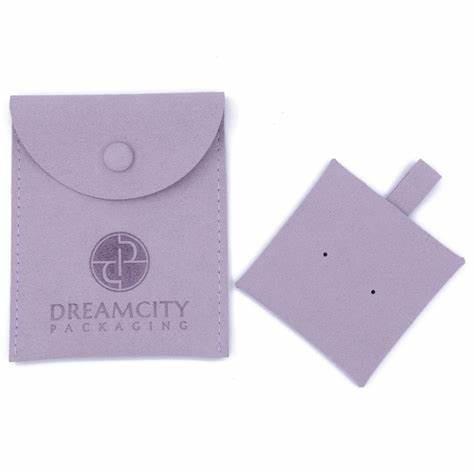 Buy cheap Microfiber Suede fabric Envelope Jewelry Bags Bulk Storage Custom Logo Button Closure Pouch from wholesalers