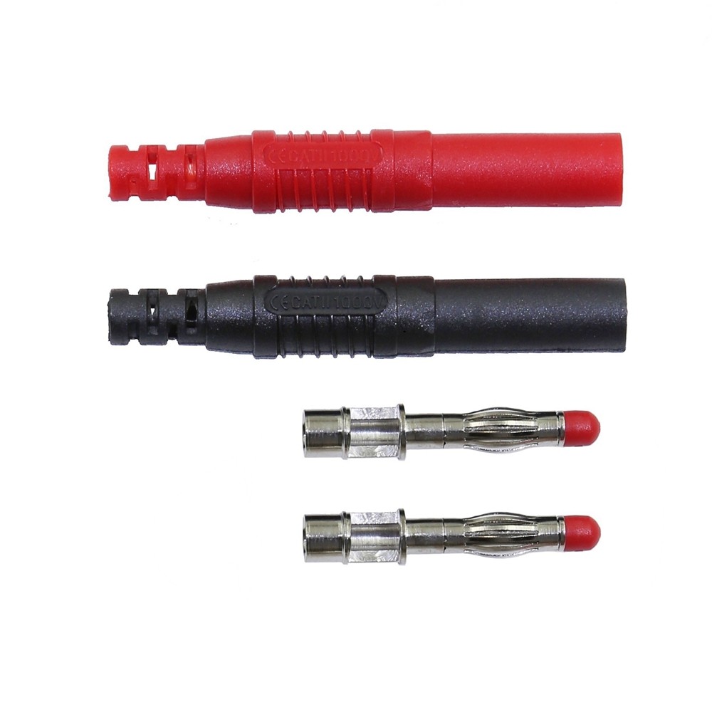 ISO9001 1500V Multimeter Replacement Leads , Multipurpose 4mm Banana Plug Leads