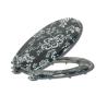 Buy cheap white black flower design polyresin toilet seat,18'european size,17"19"US STANDARD,ZINC ALLOY HINGE from wholesalers