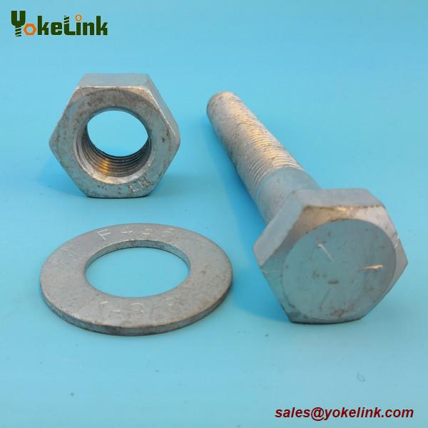 1-3/8" ASTM F3125 Grade A325 Hot Dipped Galvanized Steel Structural Bolt w/A563