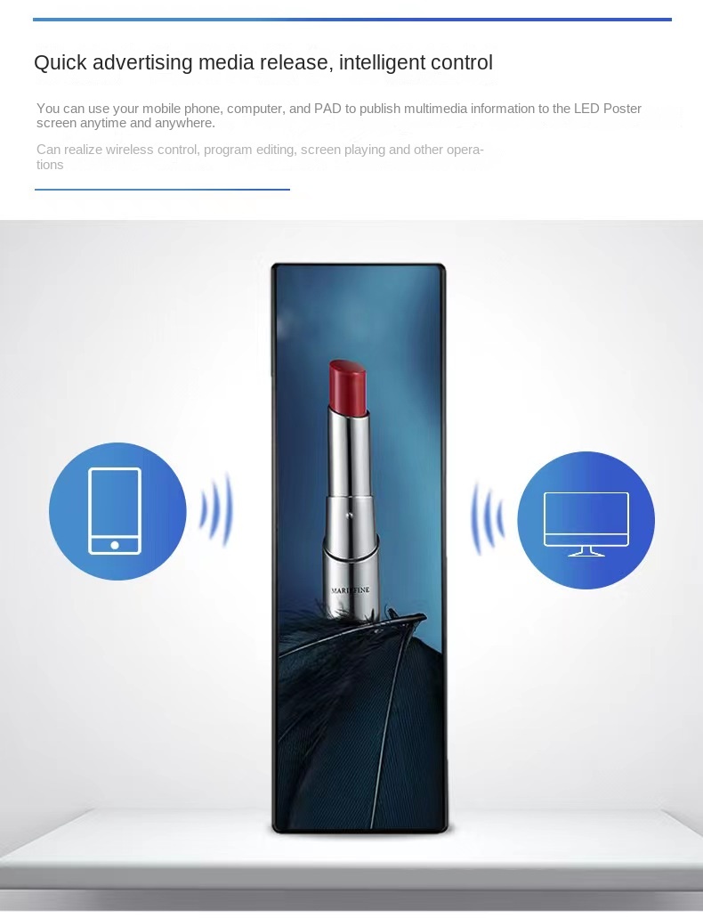 P2.5 P3 P4 LED Poster Display HD Full Color Digital Poster Screen 170 View Angle