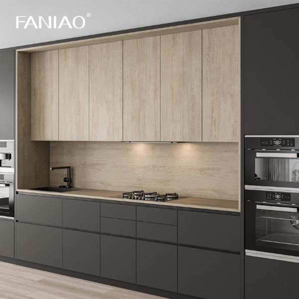Buy cheap Apartment Modern Minimalist Style Designs Complete Custom Home Furniture I Shaped Melamine Unit Cabinets Kitchen With Si from wholesalers