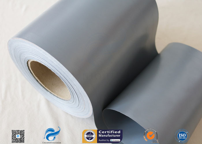 Waterproof Grey PVC Coated Fiberglass Fabric 280gsm 0.25mm 39 Inches