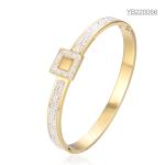 Durable 14 Karat Gold Rhinestone Bracelet Light Luxury Square Rhinestone Bangle