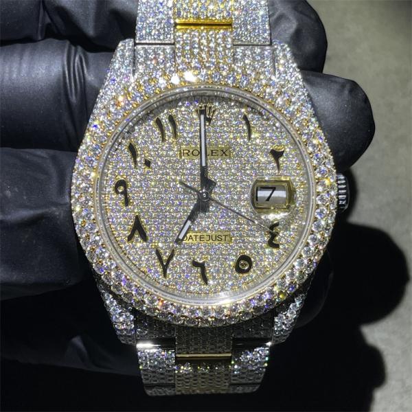 Buy cheap High End Jewelry Moissanite Diamond Watch Rolex 2824 Natural Diamond Watch from wholesalers
