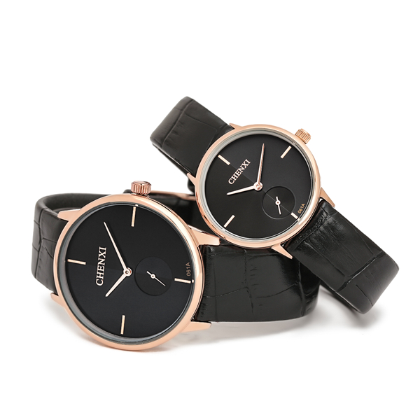 L016AG 2 Hands Big Dial Wristwatches Unisex Sport Watch Boy Girls' Love Gift Leather Watch