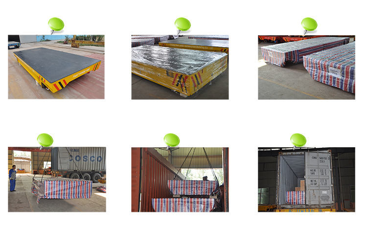 Factory large ton cargo traveling on rail cable powered transfer carts