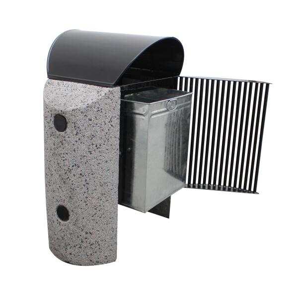Buy cheap 50 Litre Outside Outdoor Patio Trash Can With Sanding Zinc Spraying Finish from wholesalers