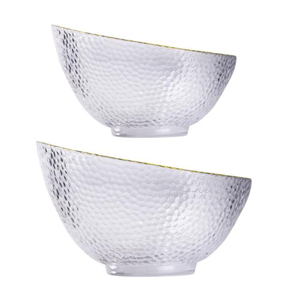 Buy cheap Handmade Bevel Clear Lead Free Glass Bowls With Gold Rim from wholesalers