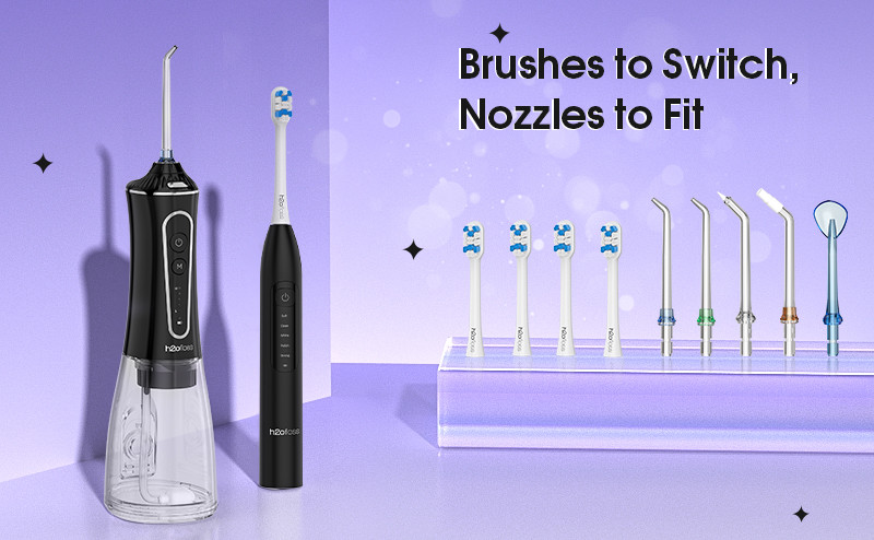 Travel Set Sonic Toothbrush 2 in 1 Water Flosser Teeth Oral Irrigator Electric Flossing and Brushing Combine in One