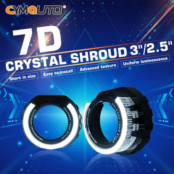 Buy cheap Sleek LED Angel Eyes Crystal Shroud 2.5 Inch Monochrome White Fire Protection Line Group from wholesalers
