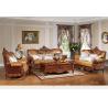 Buy cheap Luxury classic antique European style living room furniture solid wood leather sofa set from wholesalers