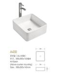 Ultra-Thin Counter Top Bathroom Sink square shape porcelain wash basin