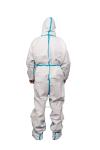 Attached Hood 70gsm White Disposable Overalls 185cm