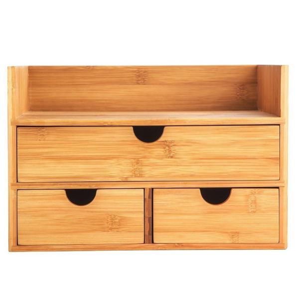 Buy cheap multifunctional bamboo desk organizer makeup organizer for hot selling factory price from wholesalers