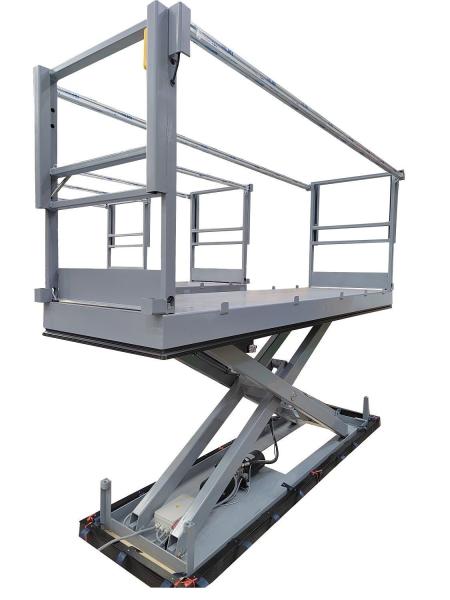 Hydraulic Electric Lift Table Powered Stationary Scissor Lifts with Handrail and