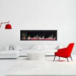 98inch 2500mm Linear Wall Mount Stove Digital Tech No Heat Built-In Electric