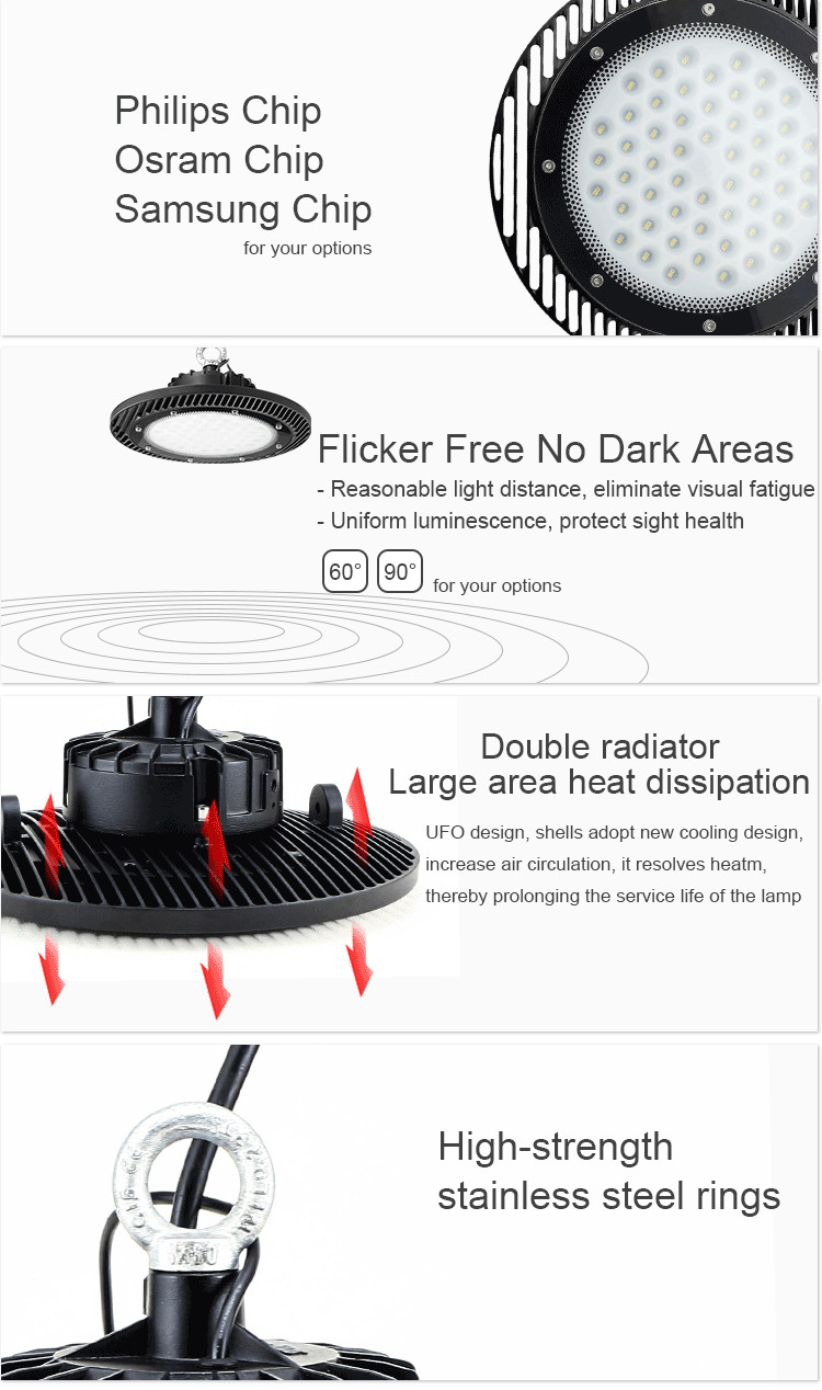 Garage Industrial LED High Bay Light UFO 100w 150w 200w Water - Proof