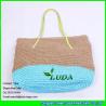 Buy cheap LUDA new fashion paper straw handbag two tone block crochet paper straw bag from wholesalers