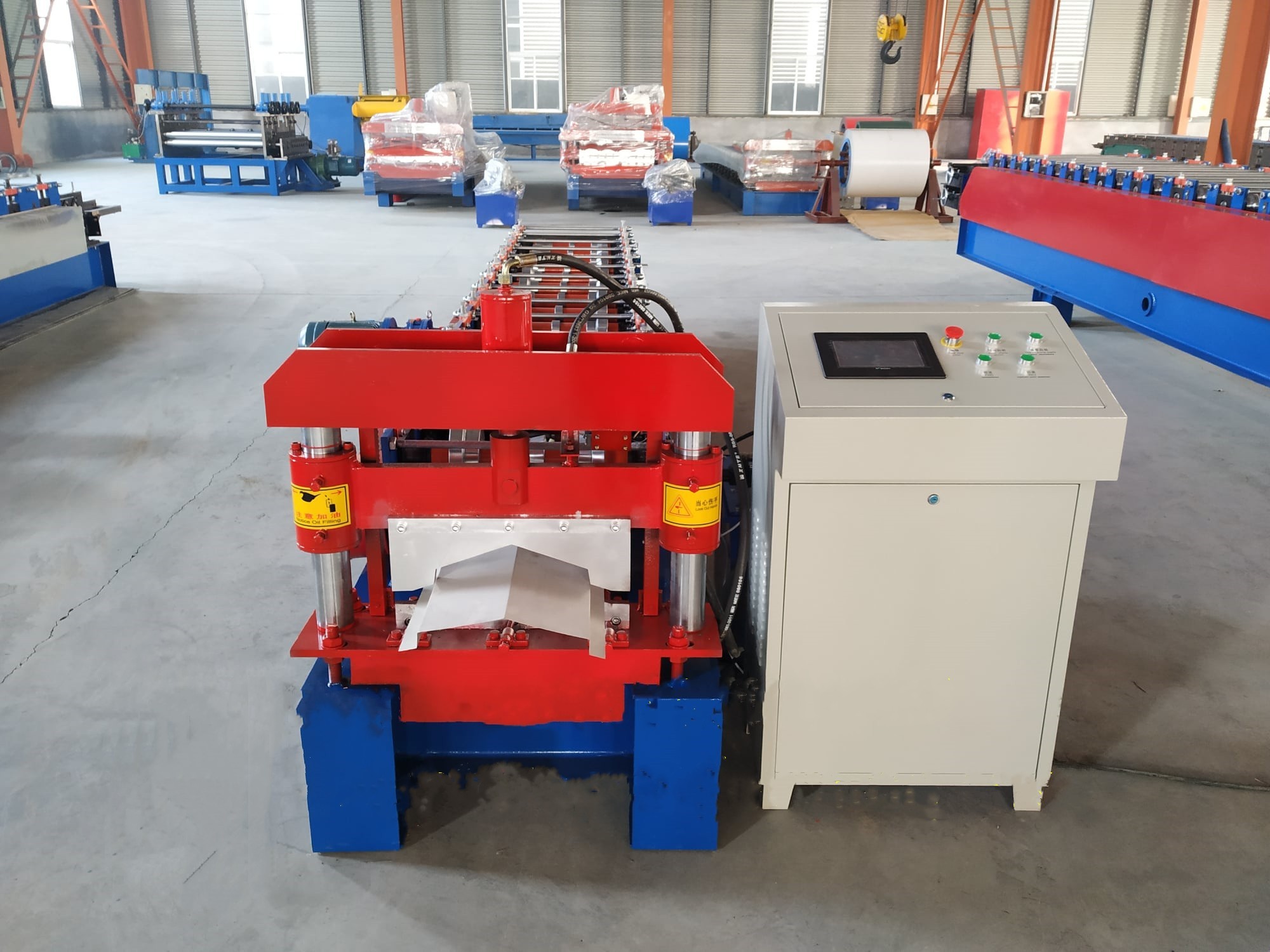 Galvanized Steel Roof Tile Ridge Cap Roll Forming Machine Metal Roof Making Machine