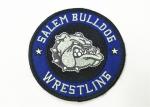 Twill Embroidered Badge Patch Merrow Border Heat Seal With Glue Back
