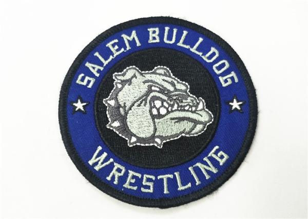 Buy cheap Twill Embroidered Badge Patch Merrow Border Heat Seal With Glue Back from wholesalers