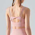 Twist Hollow Out Yoga Underwear Fitness Vest Women'S Removable Bra